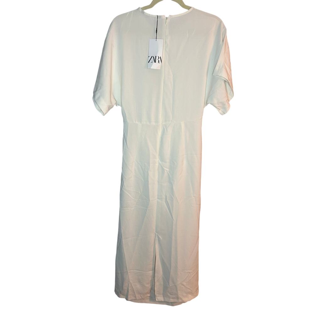 Nwt-Zara- DRAPED FITTED DRESS-Large - Picture 6 of 7